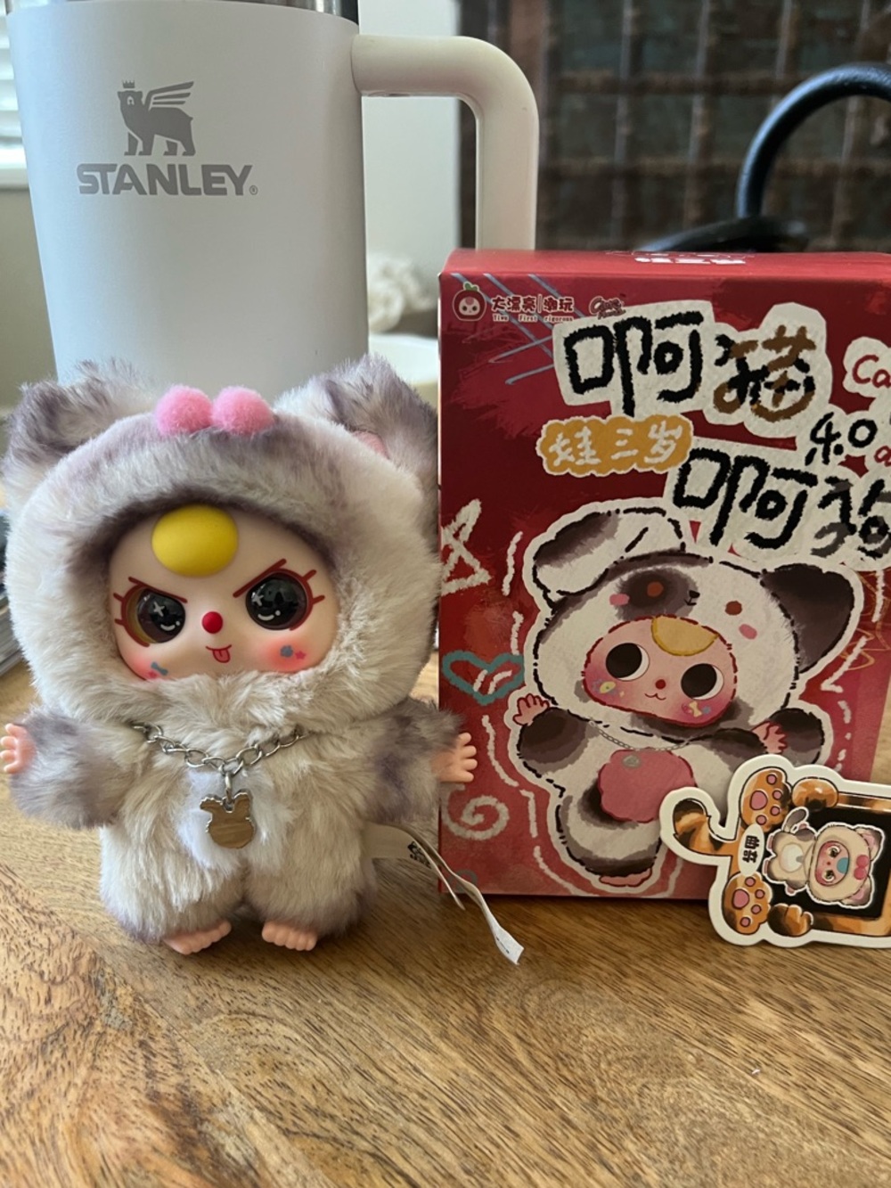 Authentic baby three cats and dogs  Cat Doll with special eyes
